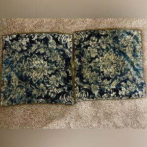 Pottery Barn Claudine - Indigo Velvet Pillow Covers set of 2